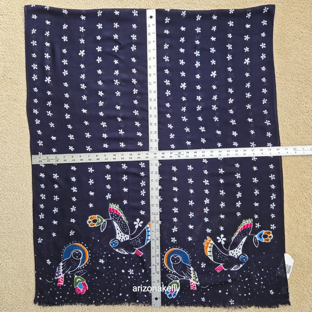 NWT Owls in Night Sky Scarf Vera Bradley Barn Owls - Picture 9 of 11